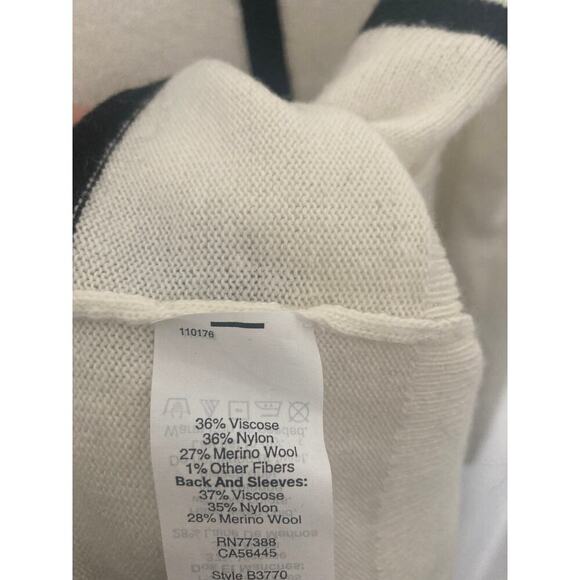 NWT J. Crew Windowpane Black Sparkle White Merino Wool Blend Sweater L - Picture 4 of 4